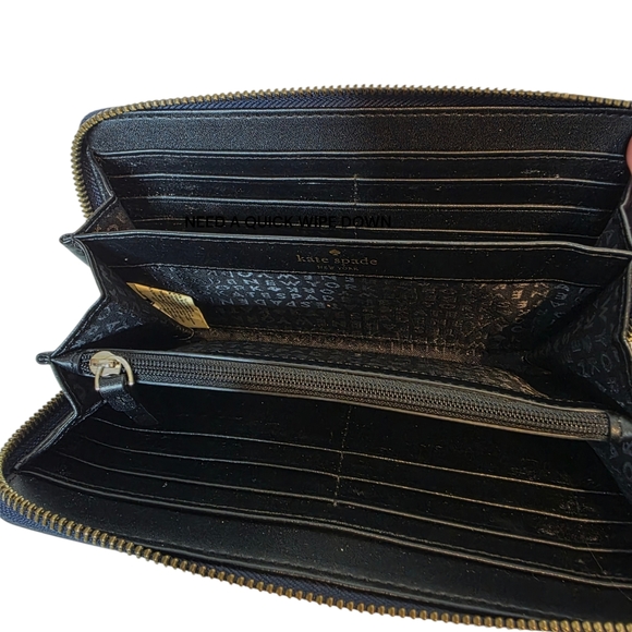 Kate Spade Neda Briar Lane Night Rose Wallet - Navy Blue Calf Leather - Picture 5 of 5